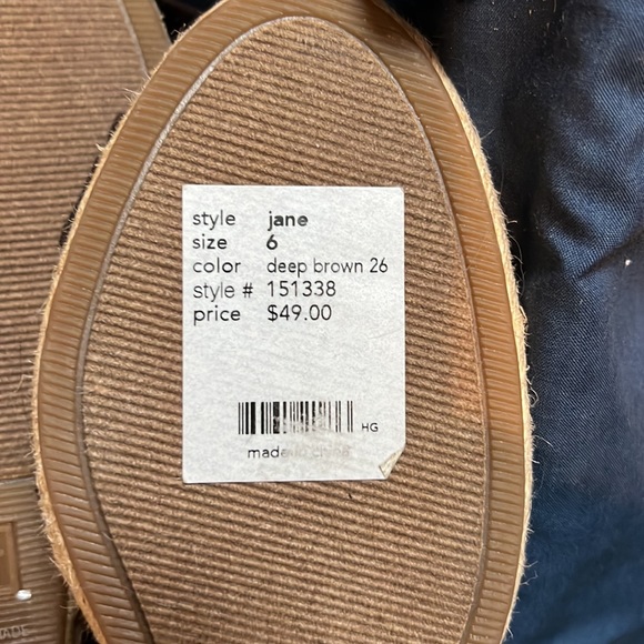 NWT Brown Tie on Wedge Sandals Loft Brand Size 6 - Picture 9 of 9